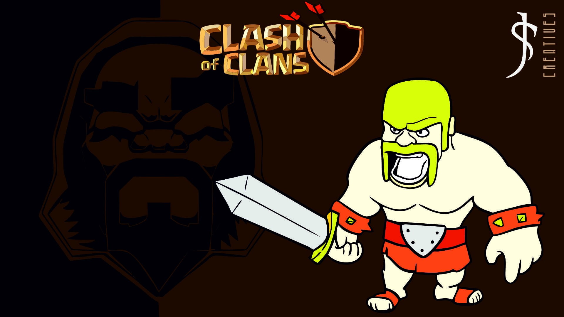clash of clans wallpaper,cartoon,fictional character,games,illustration,animation
