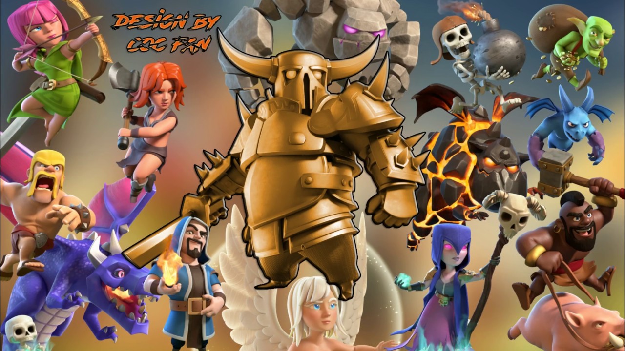 clash of clans wallpaper,animierter cartoon,karikatur,fiktion,erfundener charakter,animation