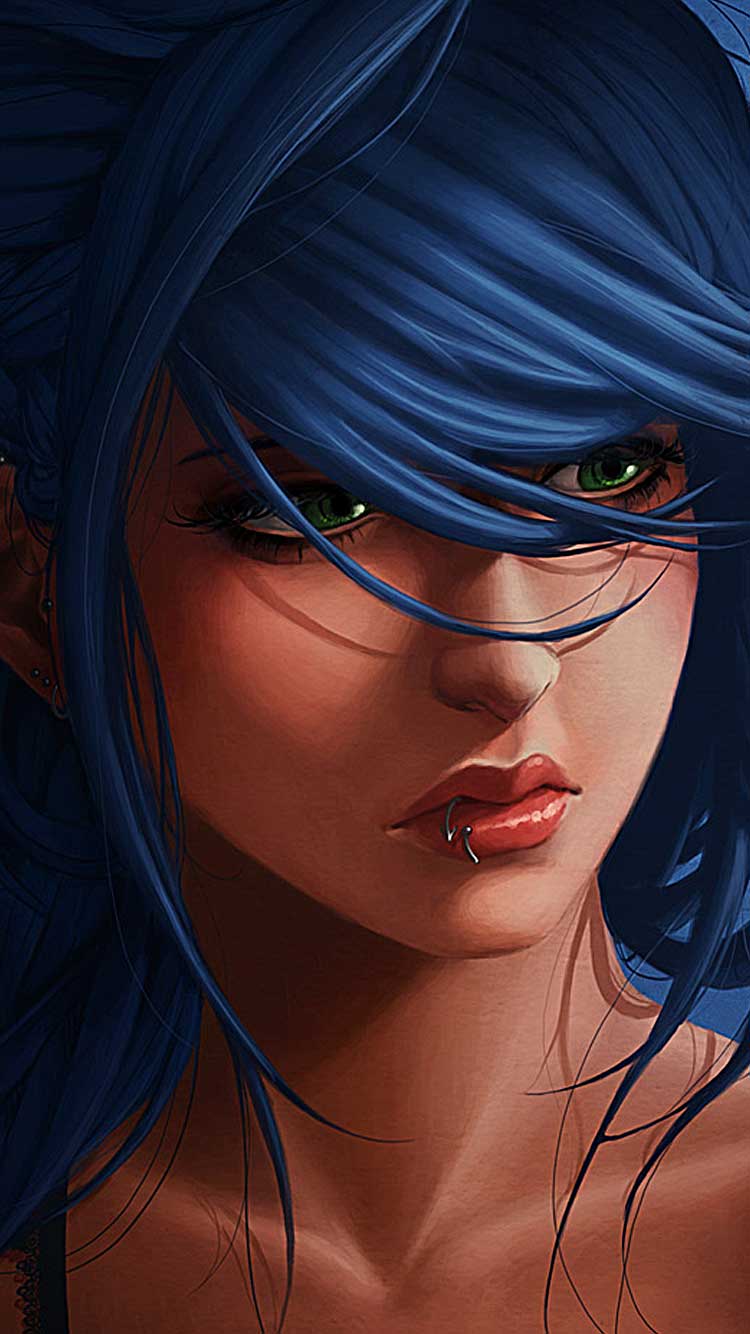 cool wallpapers for girls,face,hair,cg artwork,blue,cartoon