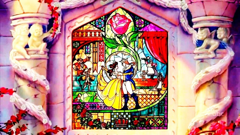 beauty and the beast wallpaper,glass,window,art,architecture,stained glass