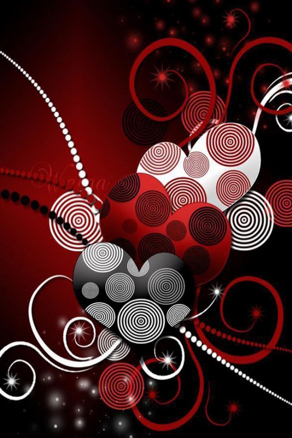 모바일 사랑 배경 화면,심장,빨간,원,사랑,무늬