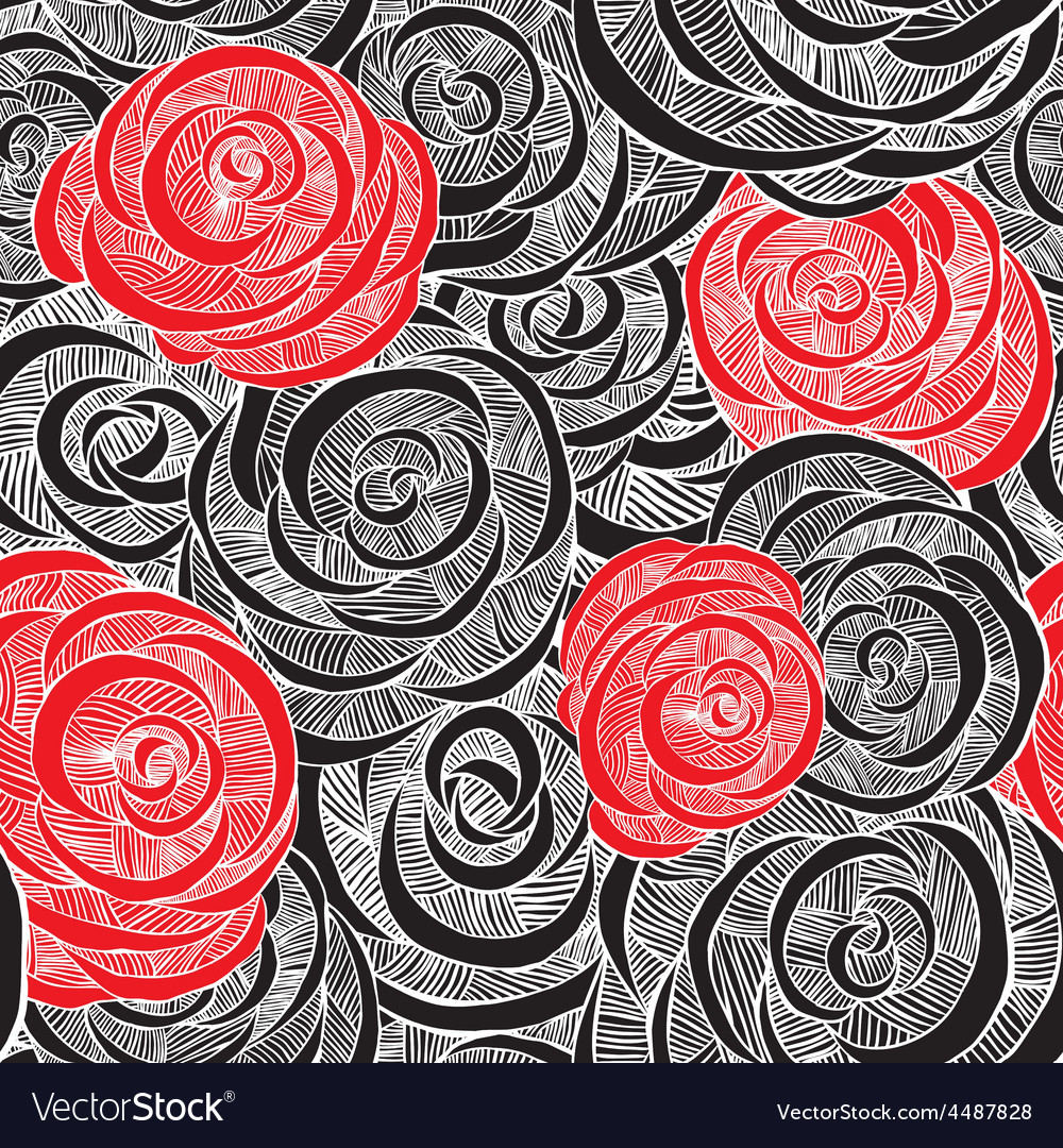 rote rosentapete,muster,rot,gartenrosen,rose,illustration