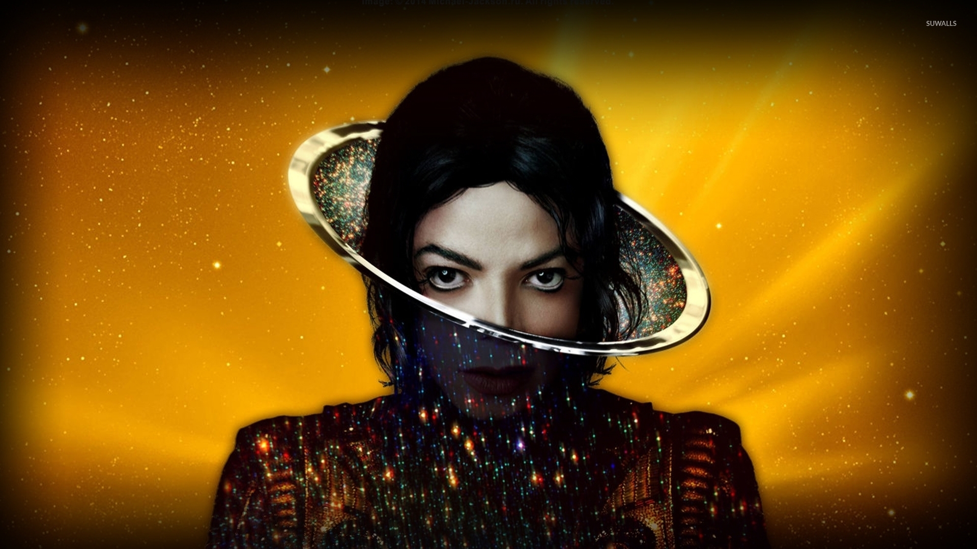 michael jackson wallpaper,yellow,black hair,photography,portrait,cg artwork