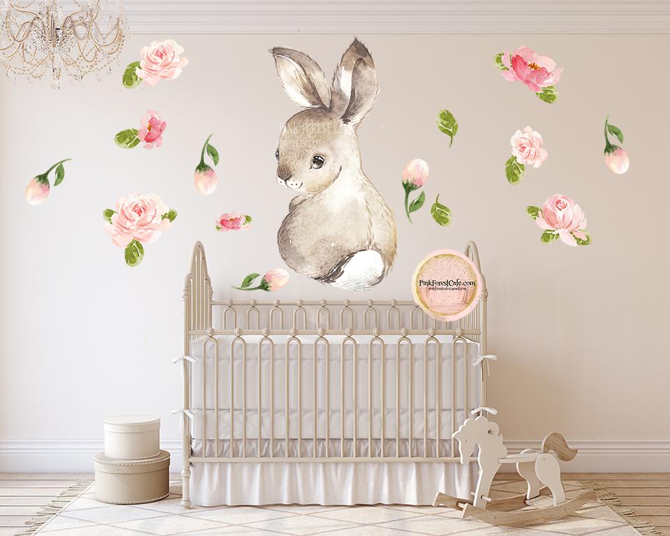 etiqueta de papel tapiz,fondo de pantalla,habitación,conejos y liebres,pegatina de pared,conejo de pascua