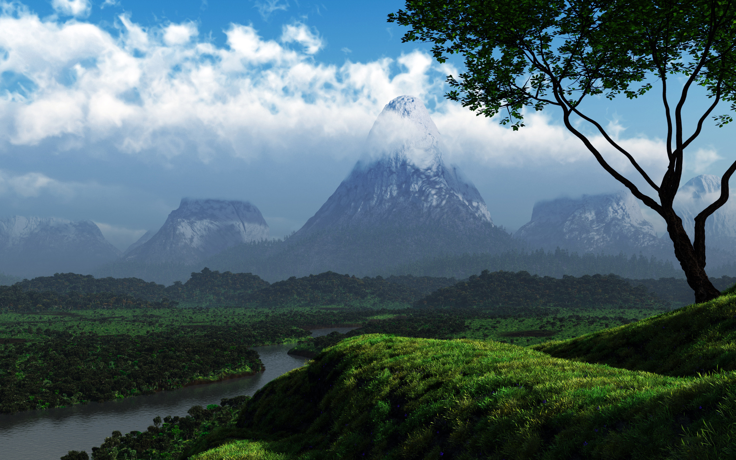 nature wallpaper hd 3d,natural landscape,nature,mountainous landforms,highland,hill station