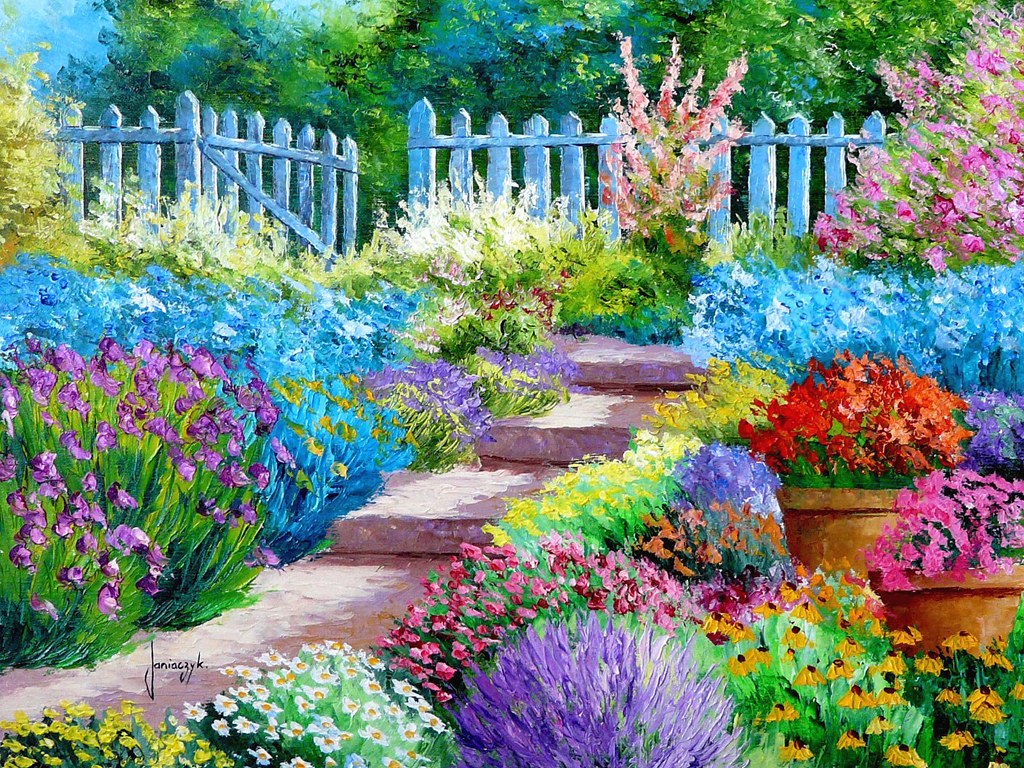 nature wallpaper hd 3d,flower,natural landscape,garden,plant,lavender