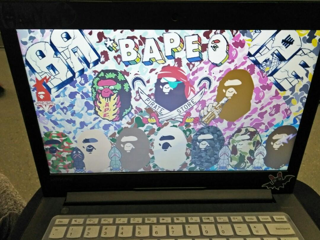 bape wallpaper,screen,laptop,technology,electronic device,display device