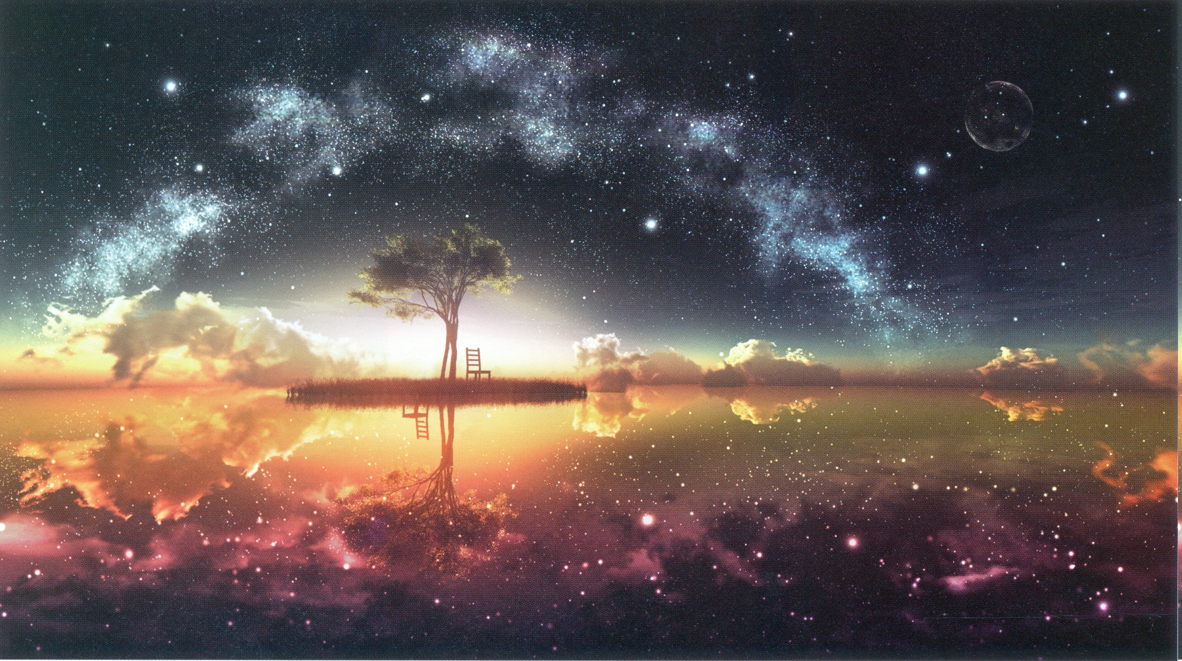 anime wallpaper telefon,himmel,natur,atmosphäre,horizont,nacht