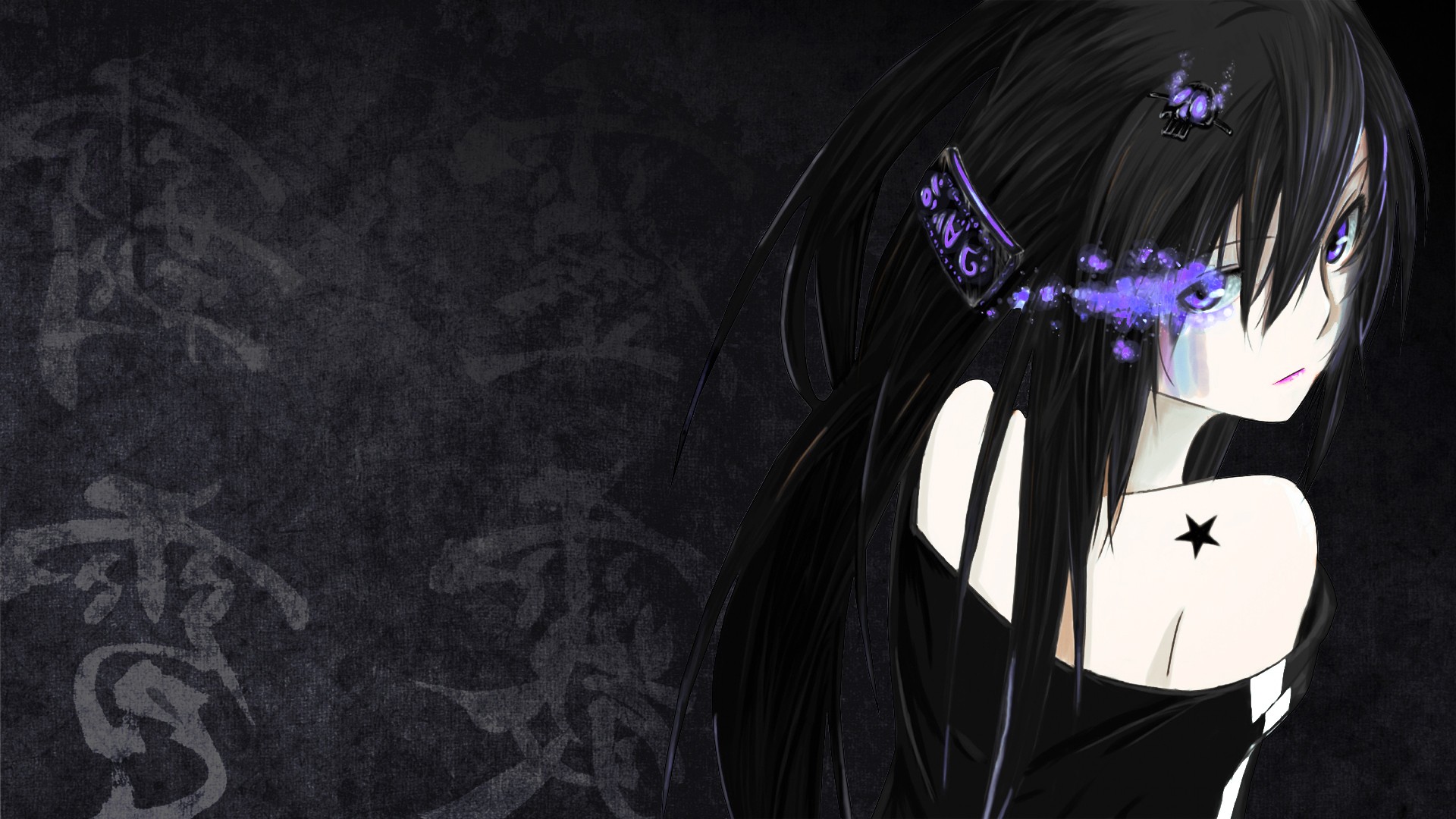 anime wallpaper phone,black hair,cartoon,anime,cg artwork,darkness