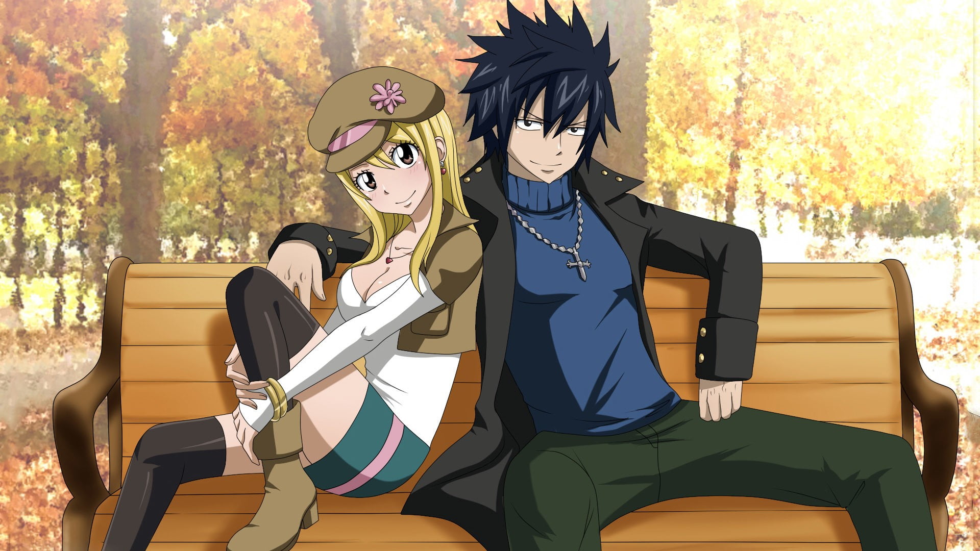 fairy tail wallpaper,cartoon,anime,black hair,sitting,artwork