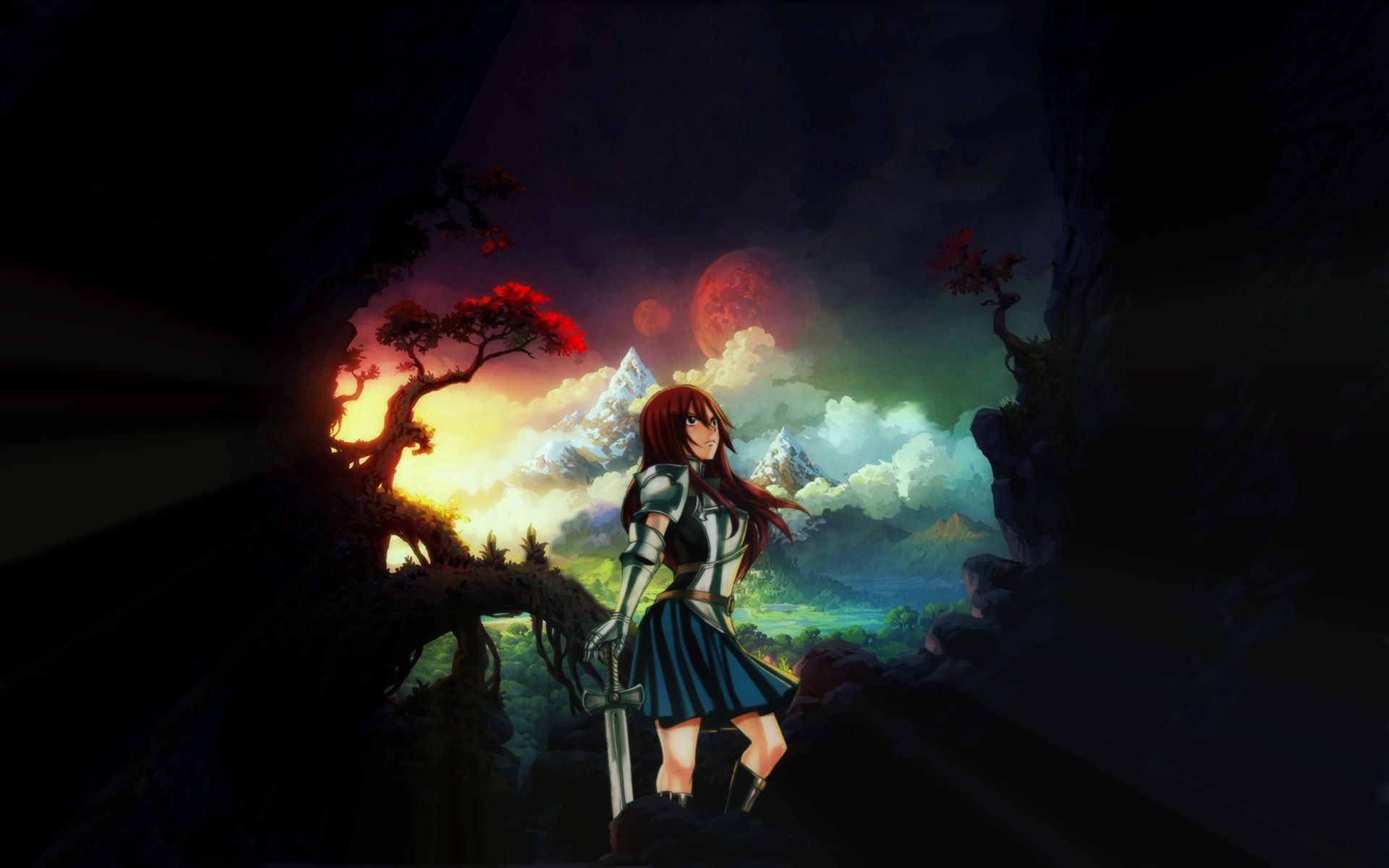 fairy tail wallpaper,sky,darkness,cg artwork,screenshot,pc game
