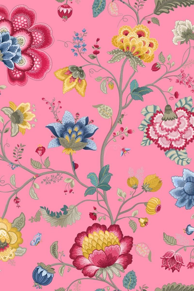 화려한 벽지,꽃,무늬,분홍,식물,꽃 무늬 디자인