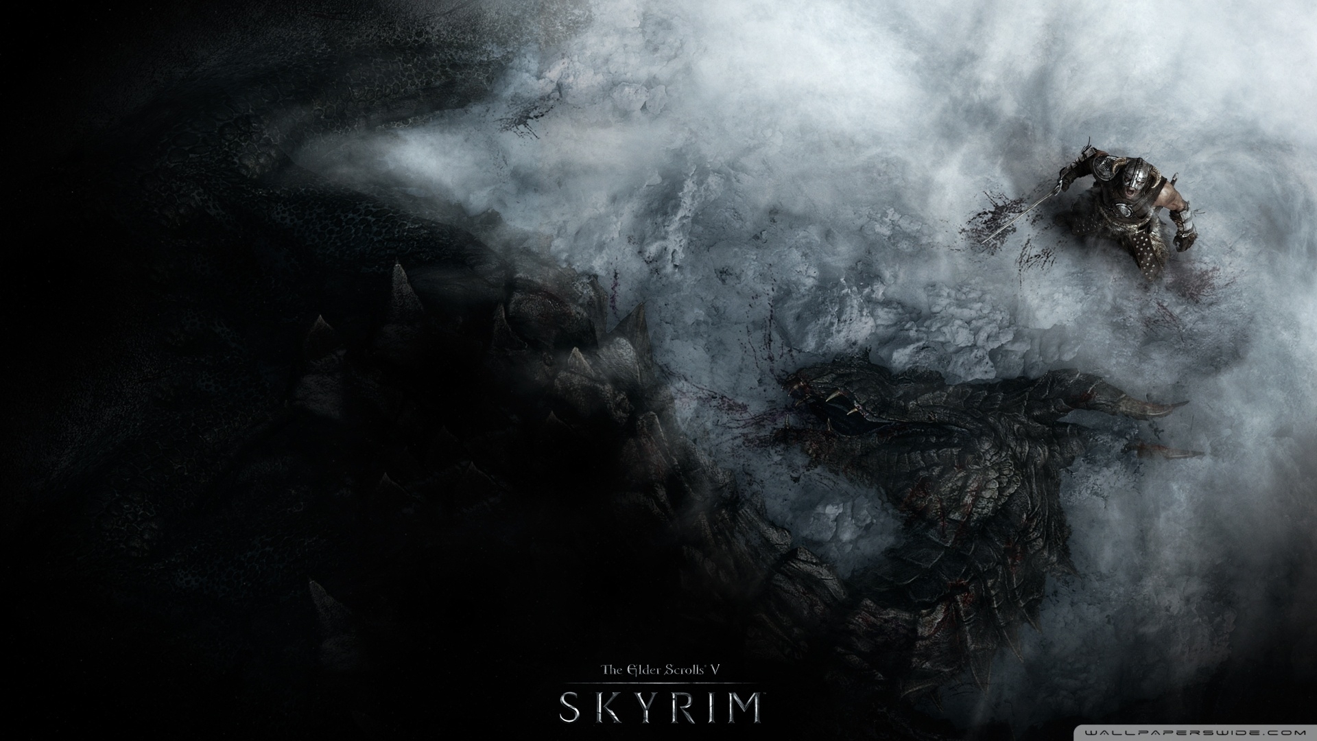 skyrim wallpaper,oscuridad,fotografía,composición digital,fumar,en blanco y negro