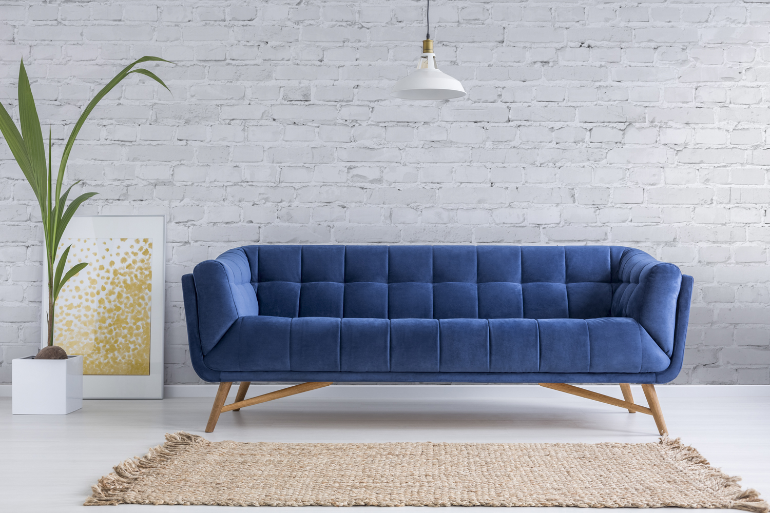 weiße backsteintapete,couch,möbel,blau,schlafsofa,wand