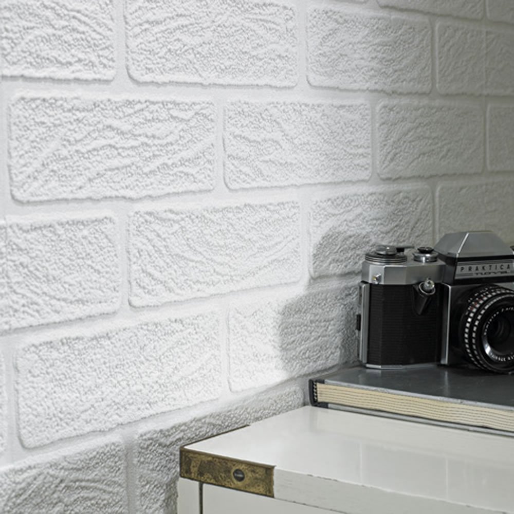white brick wallpaper,wall,tile,room,laundry room,floor