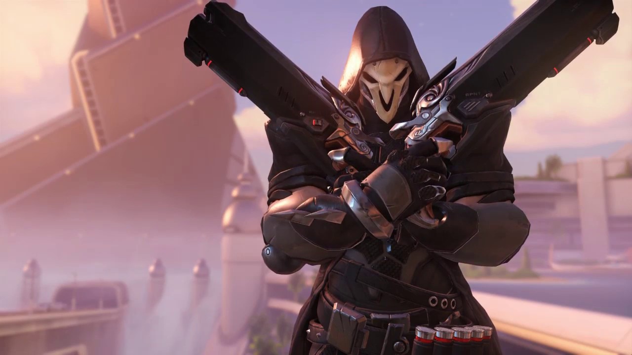 overwatch reaper wallpaper,action adventure game,pc game,shooter game,screenshot,action figure