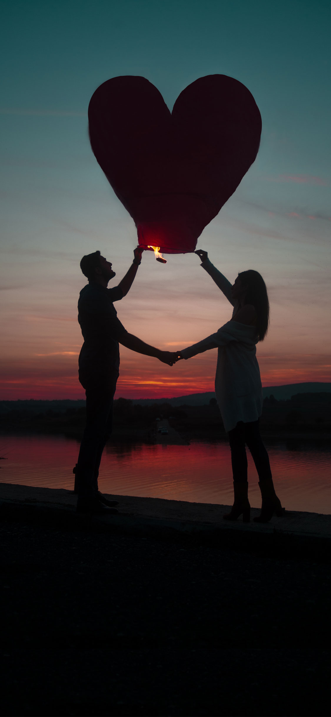 couple wallpaper iphone,sky,hot air ballooning,hot air balloon,balloon,love