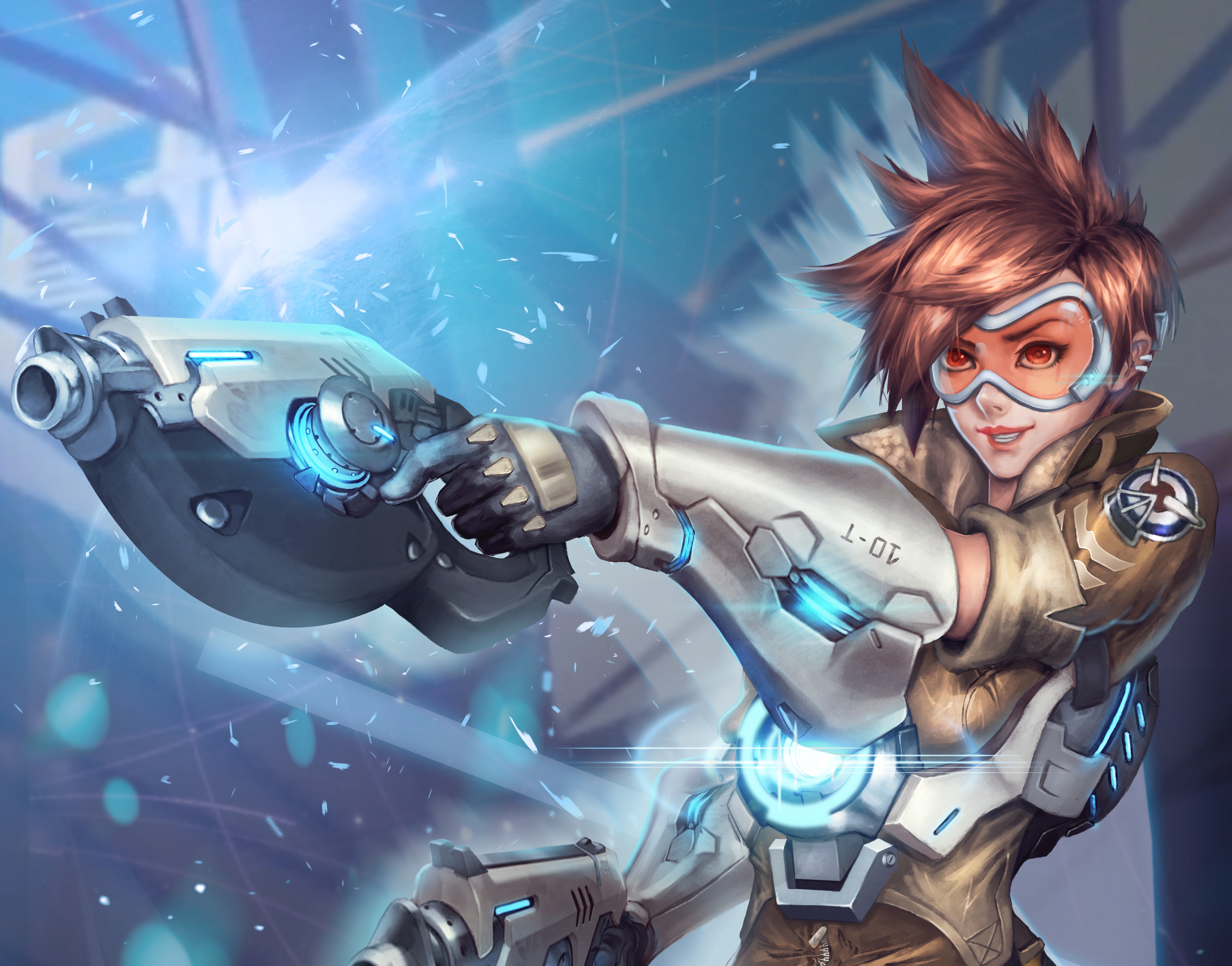 tracer overwatch wallpaper,cg artwork,action adventure game,cartoon,fictional character,illustration