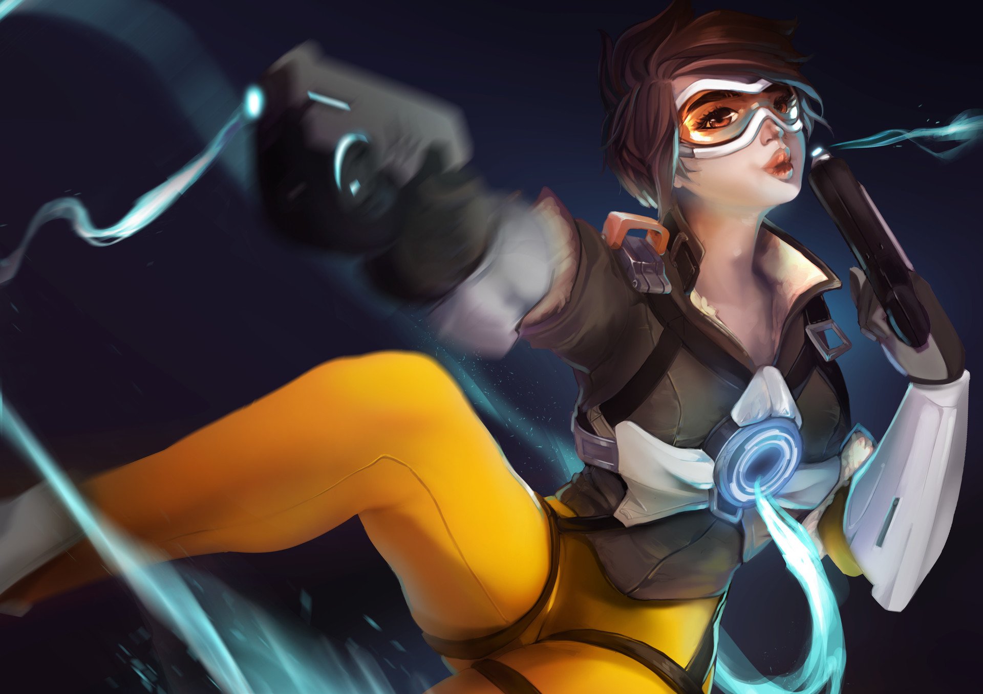 tracer overwatch wallpaper,animated cartoon,cartoon,animation,fictional character,illustration