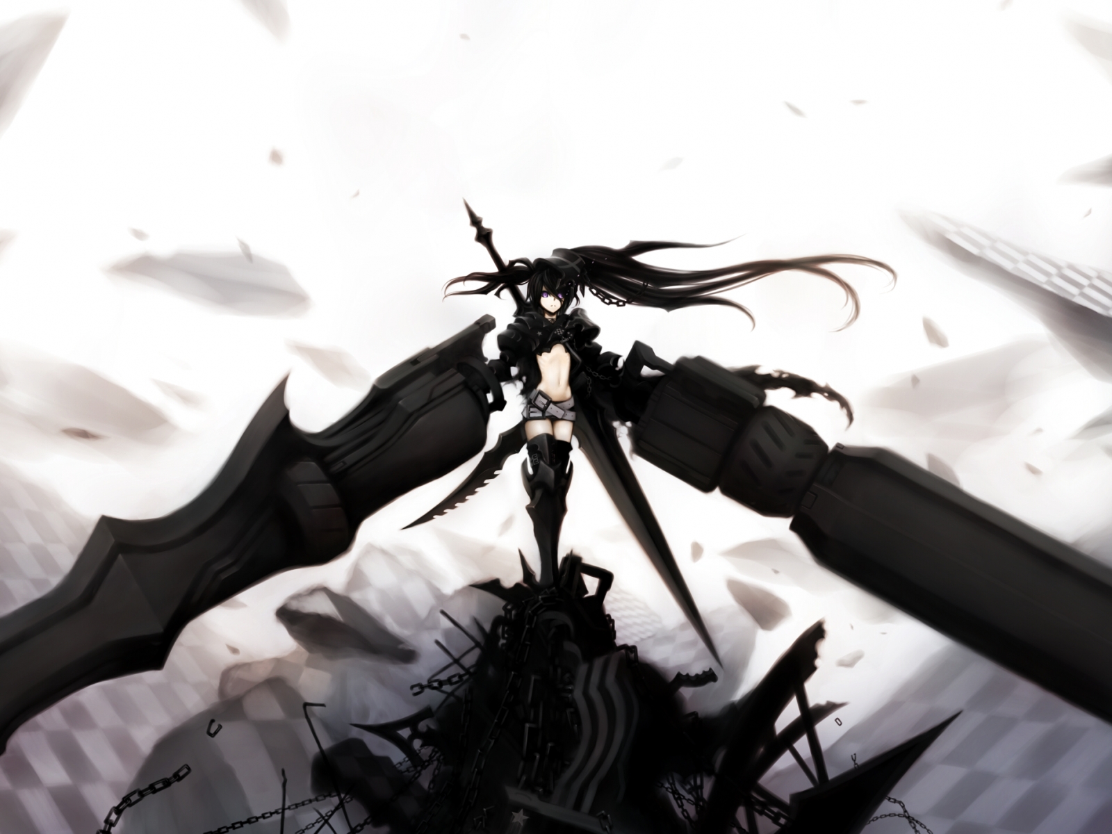 wallpaper anime keren,anime,fictional character,cg artwork,black hair,black and white