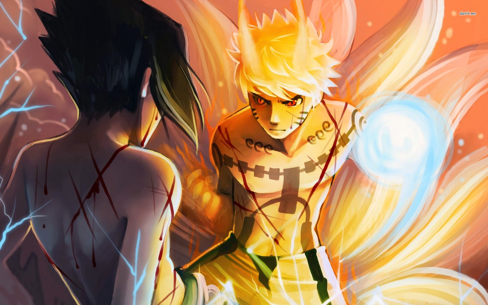 Anime Wallpaper Keren On Naruto Vs Sasuke Fan Art