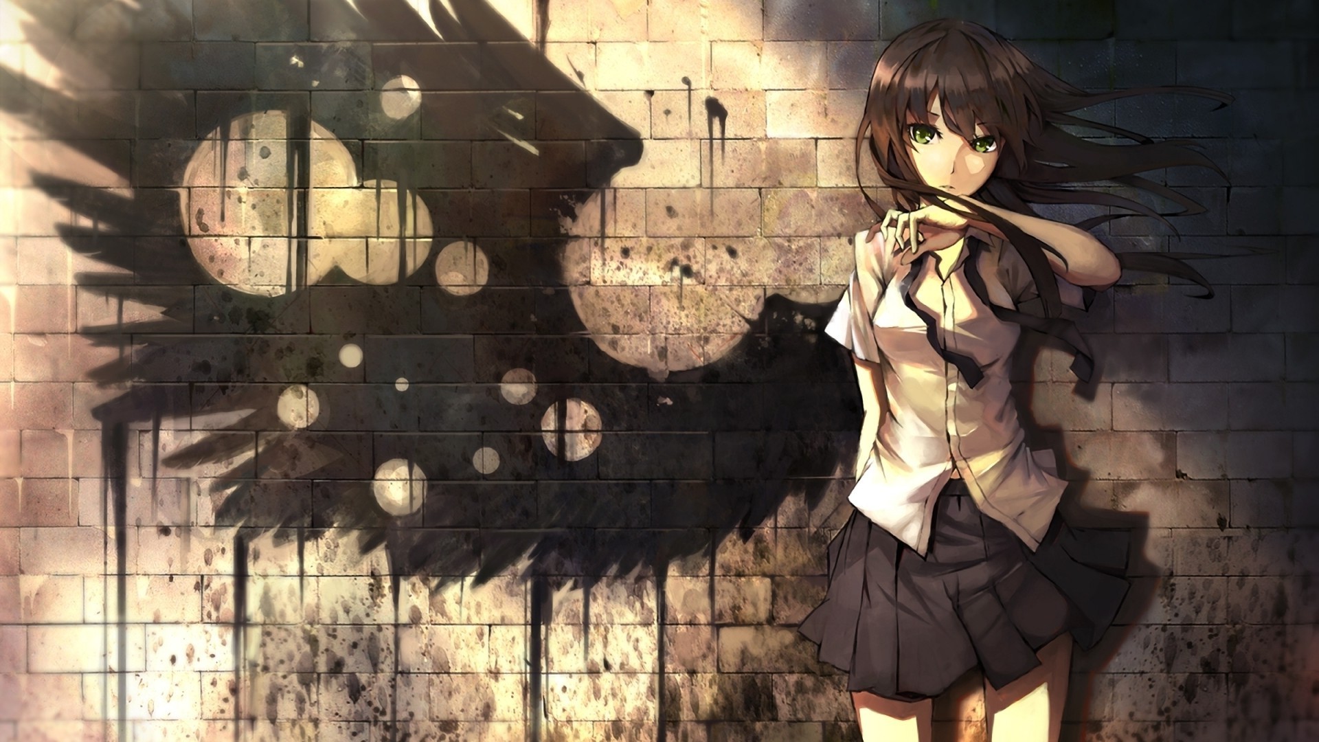 wallpaper anime keren,anime,black hair,cg artwork,cartoon,long hair