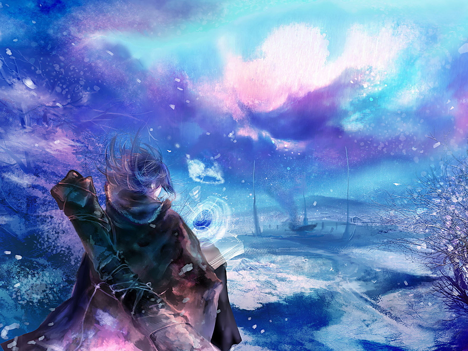 meilleur fond d'écran anime hd,ciel,oeuvre de cg,illustration,espace,peinture aquarelle