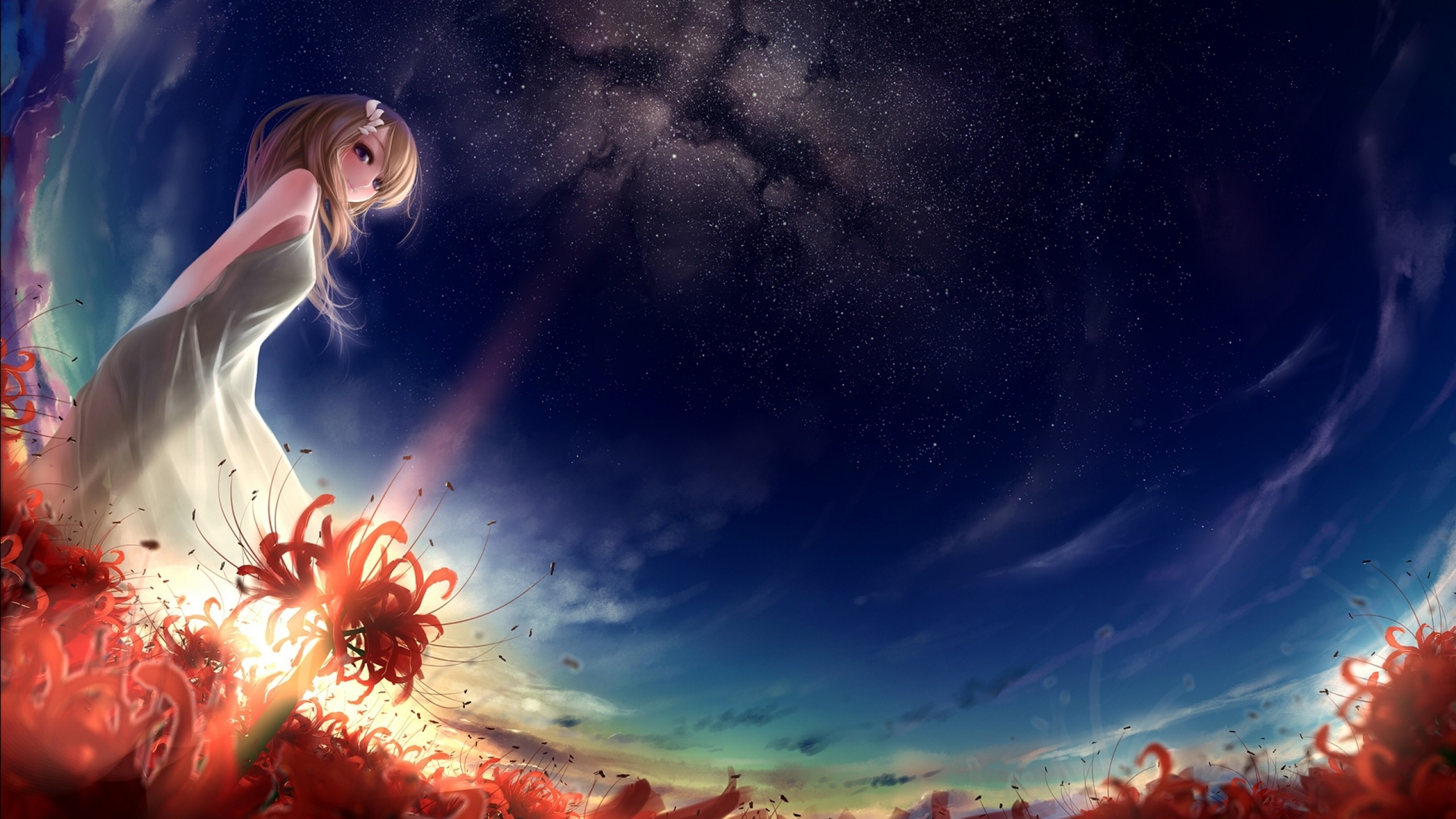 fondo de pantalla de anime 1920x1080,cielo,cg artwork,nube,atmósfera,espacio