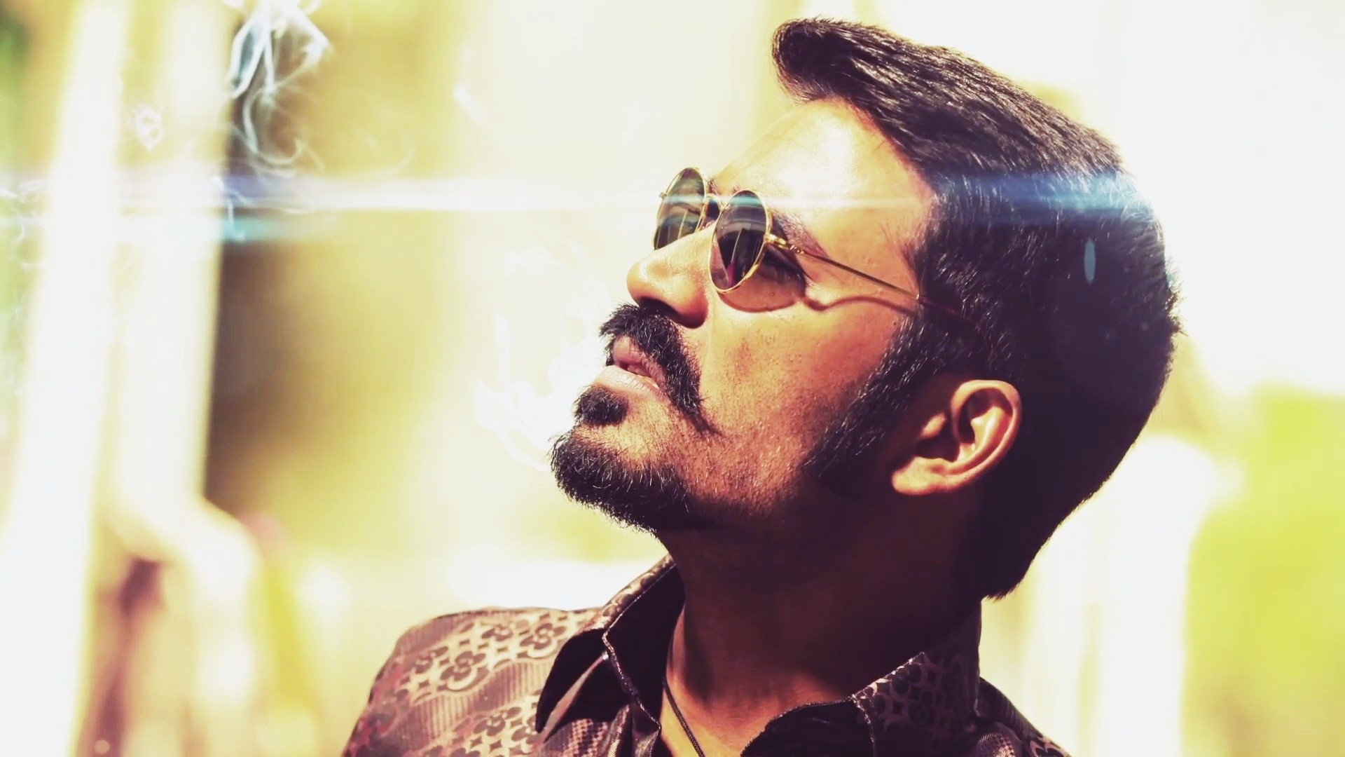 dhanush wallpaper,eyewear,cool,nose,facial hair,beard