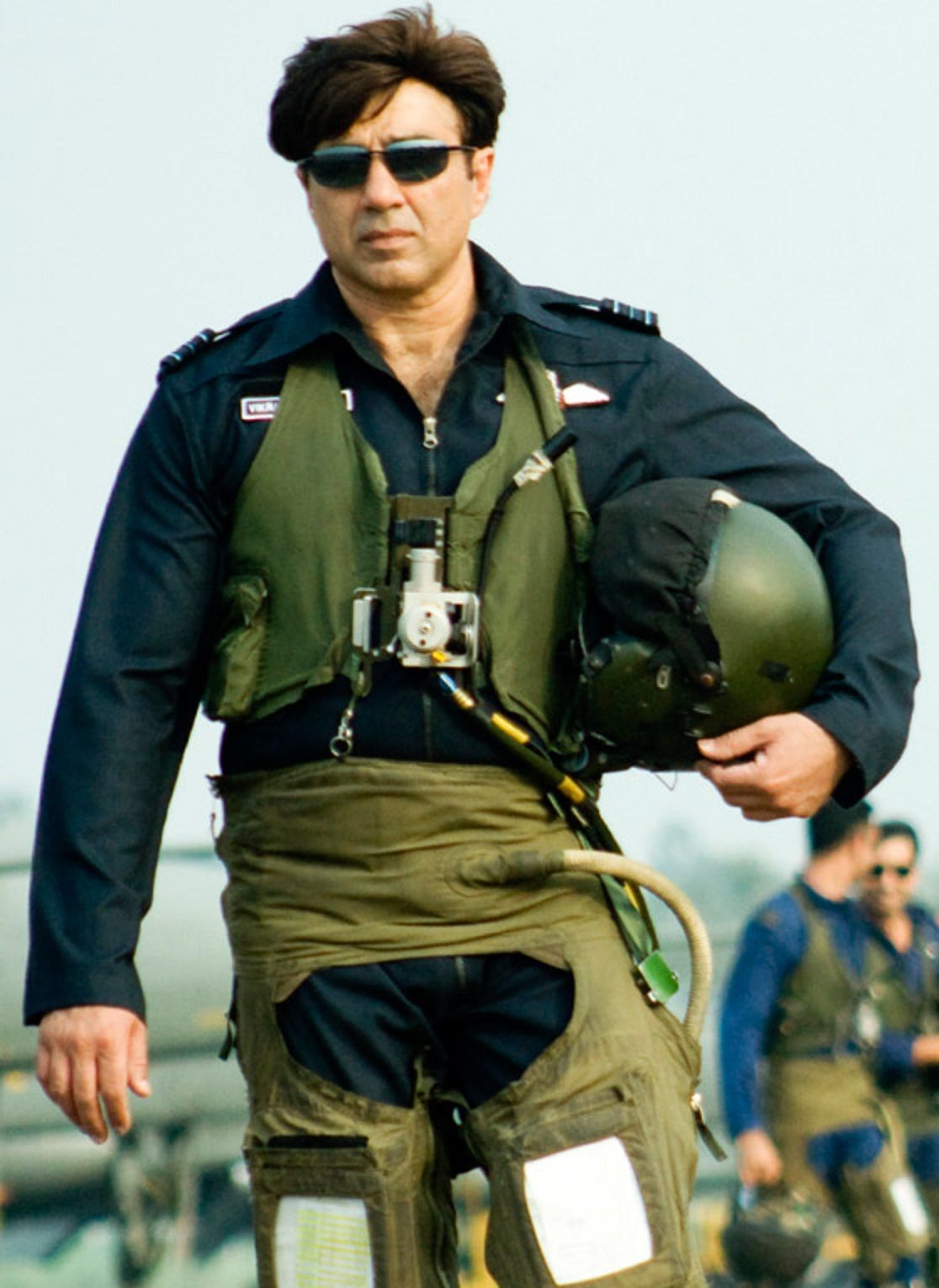 sunny deol wallpaper,workwear,personal protective equipment,action figure,military uniform,fighter pilot