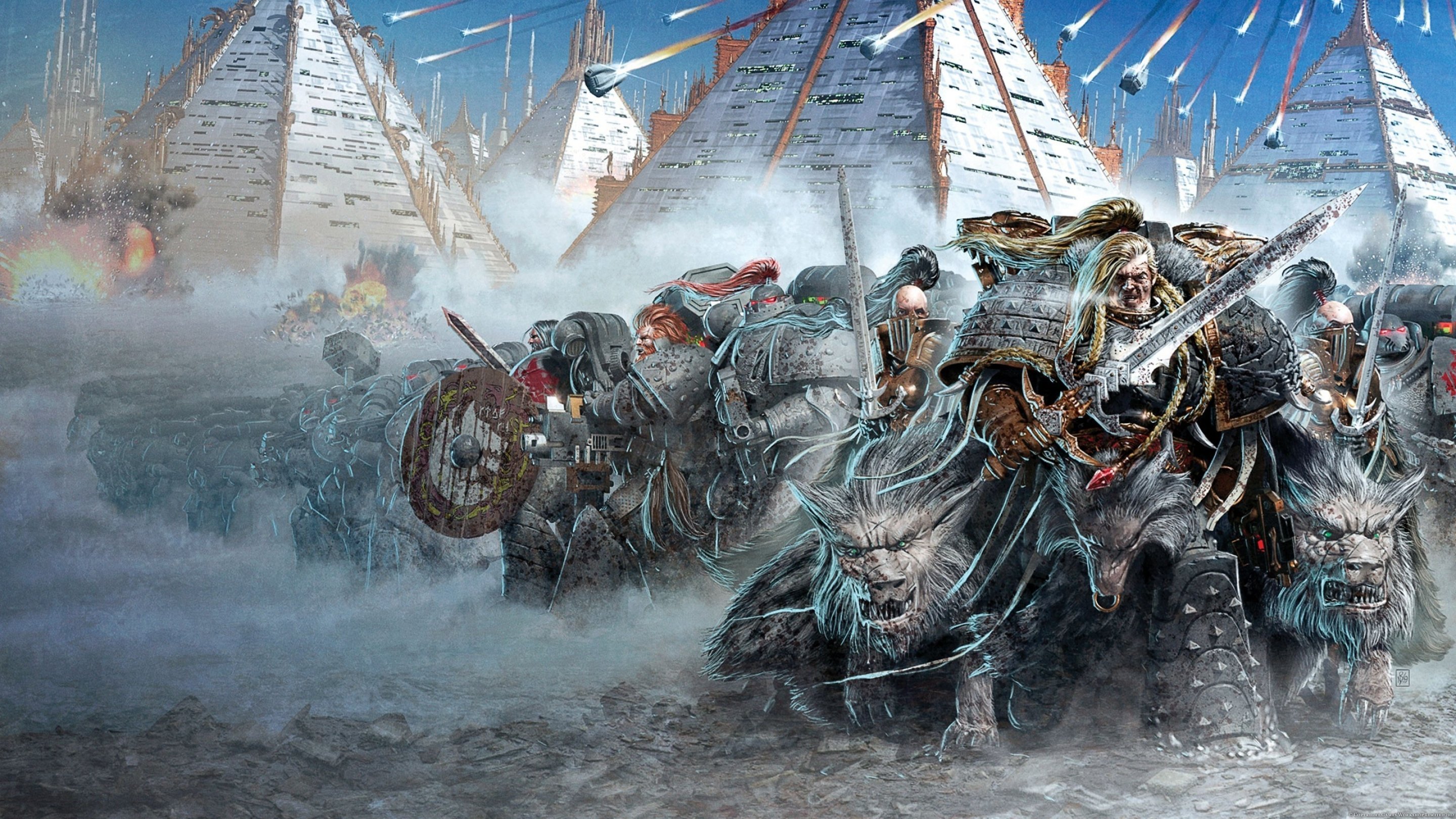 warhammer 40k wallpaper,battle,cg artwork,strategy video game,mythology,viking