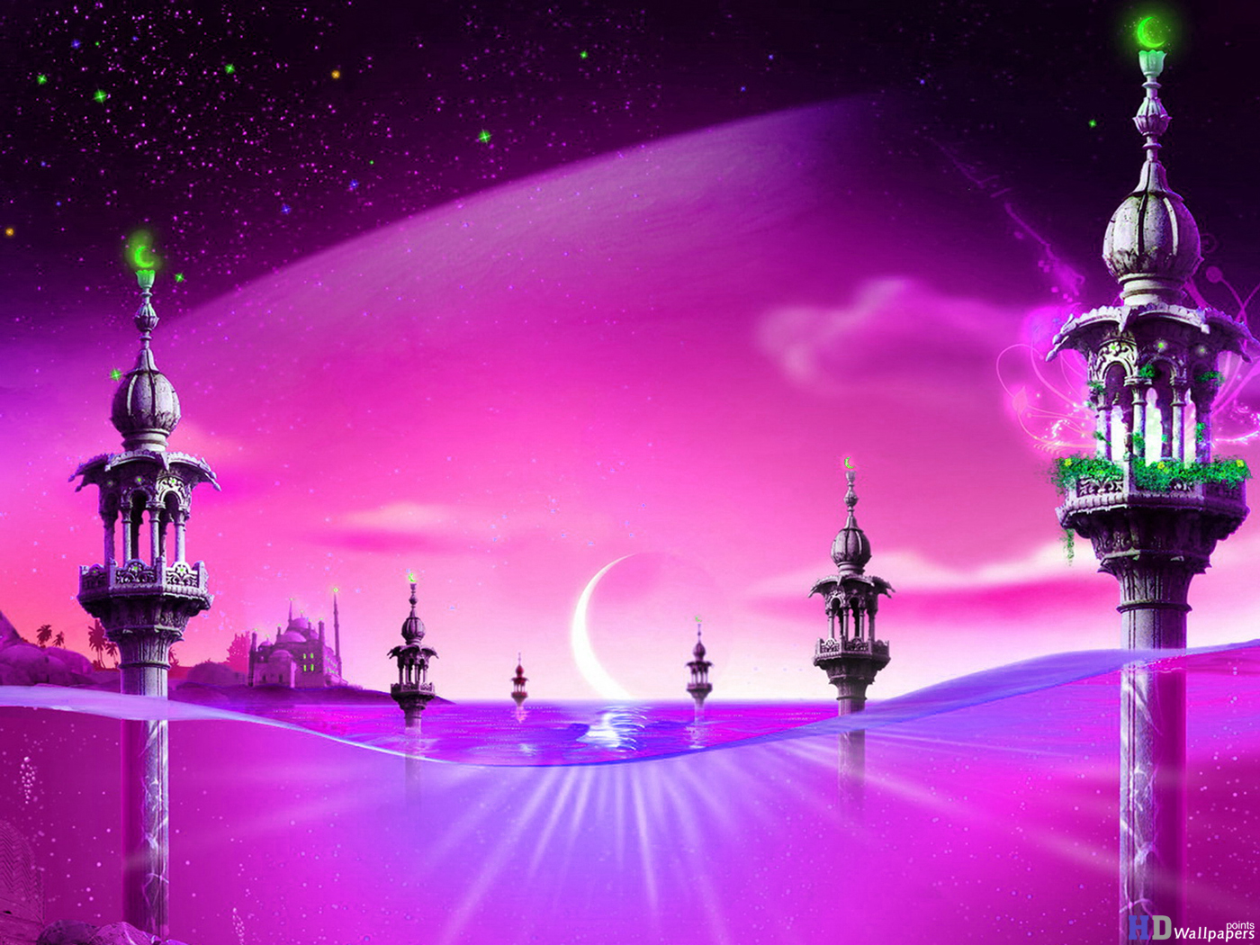 fonds d'écran islamiques 3d téléchargement gratuit,violet,ciel,violet,architecture,conception graphique