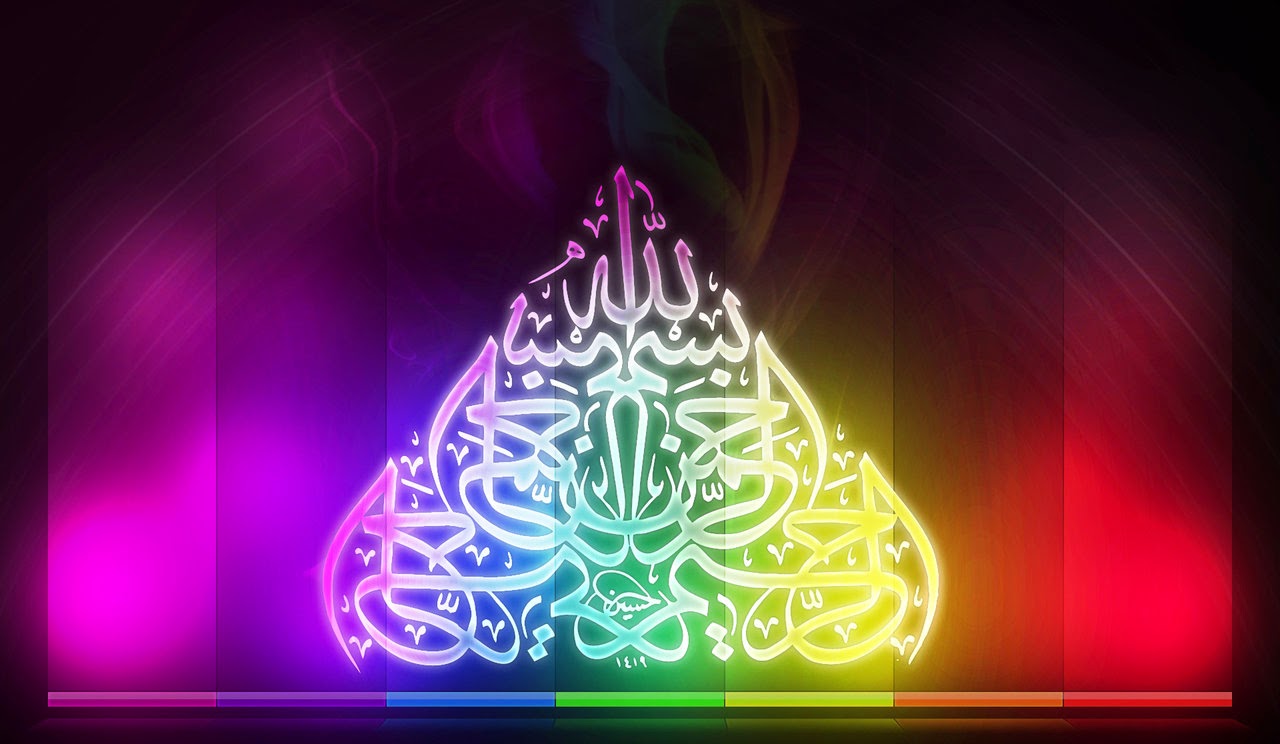 3dイスラム壁紙無料ダウンロード,光,ネオン,紫の,水,視覚効果照明