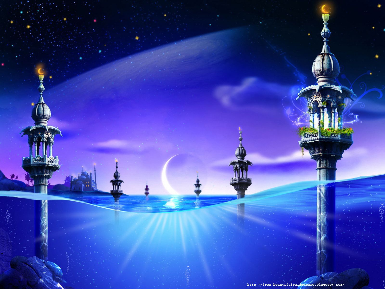 3d islamic wallpapers kostenloser download,himmel,atmosphäre,welt,platz,die architektur