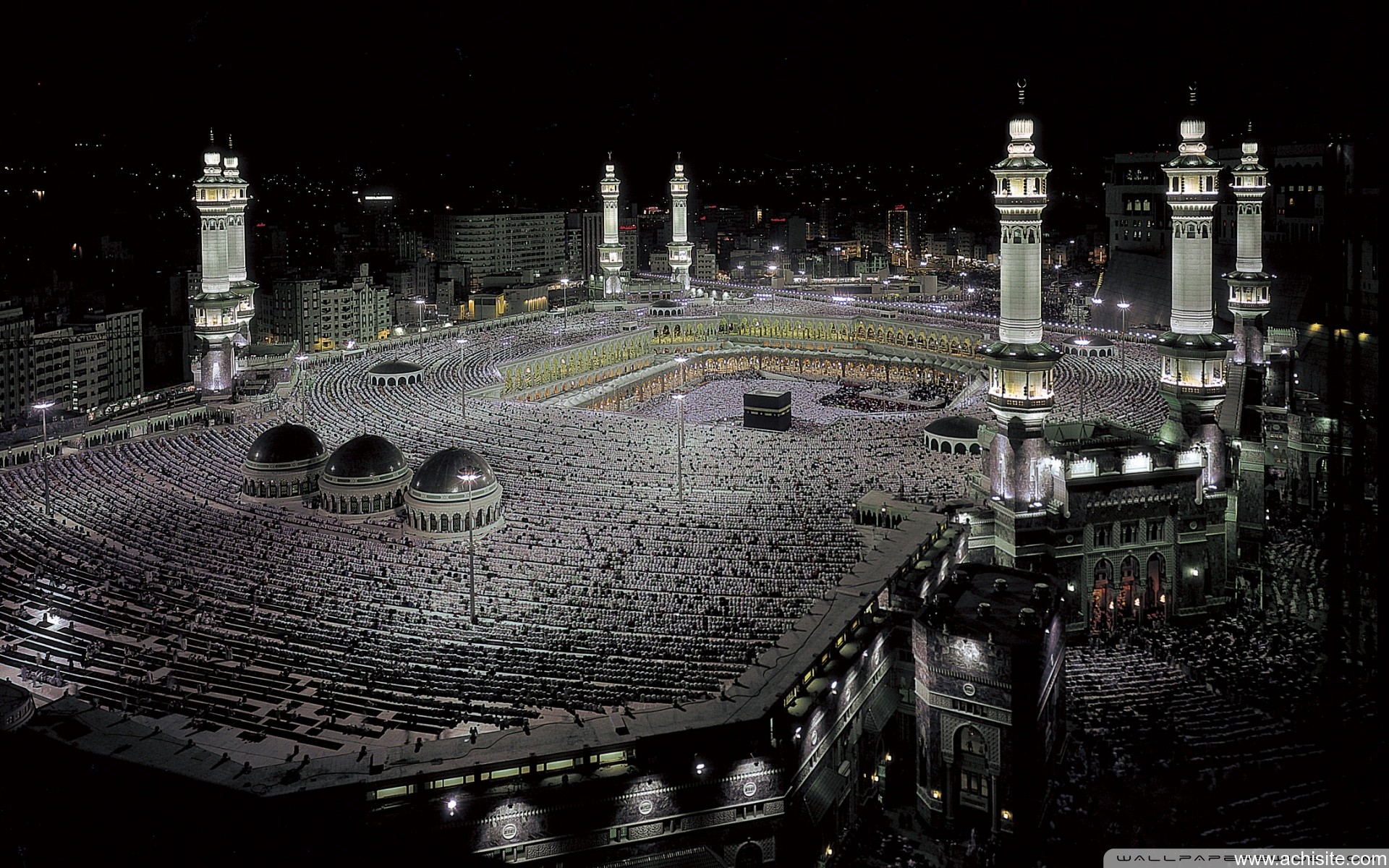 carta da parati islamica hd 1080p,mecca,città,notte,ventiquattrore,costruzione