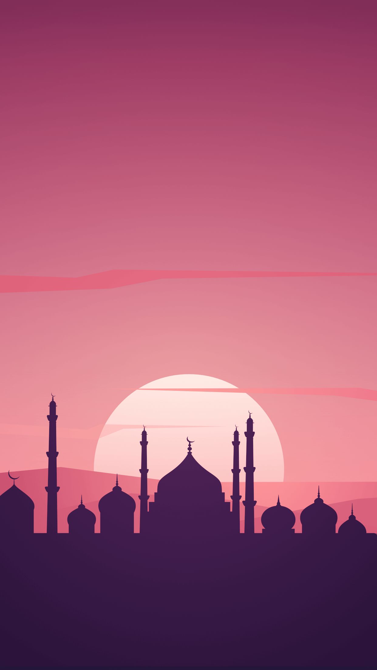 islamic wallpaper for mobile,sky,landmark,mosque,pink,silhouette