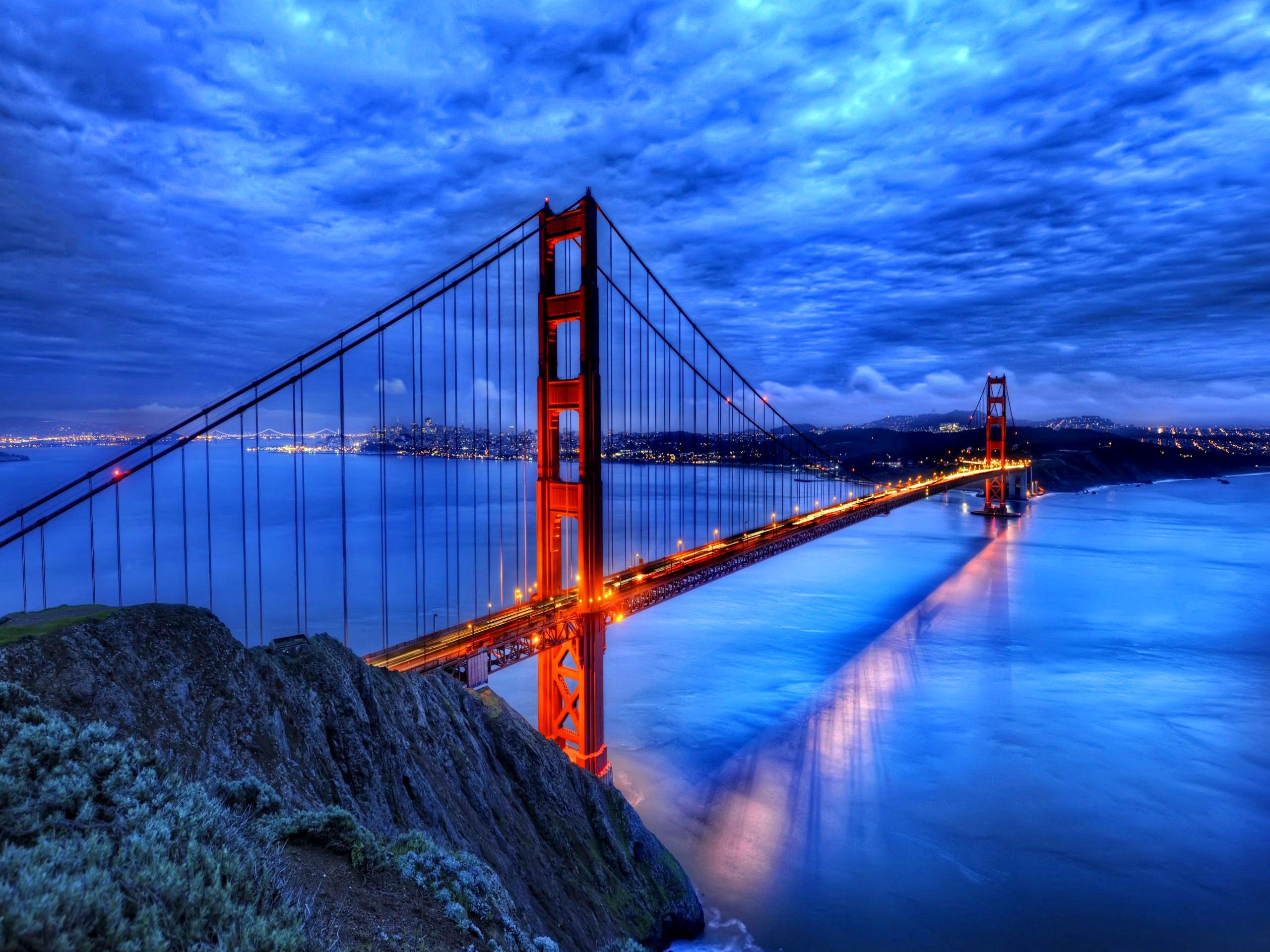 carta da parati golden gate bridge,ponte,ponte sospeso,cielo,ponte strallato,acqua