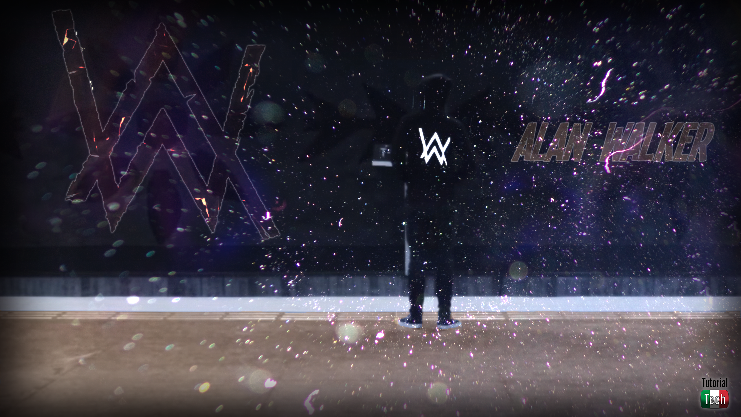 alan walker fond d'écran hd,violet,ciel,l'eau,atmosphère,nuit