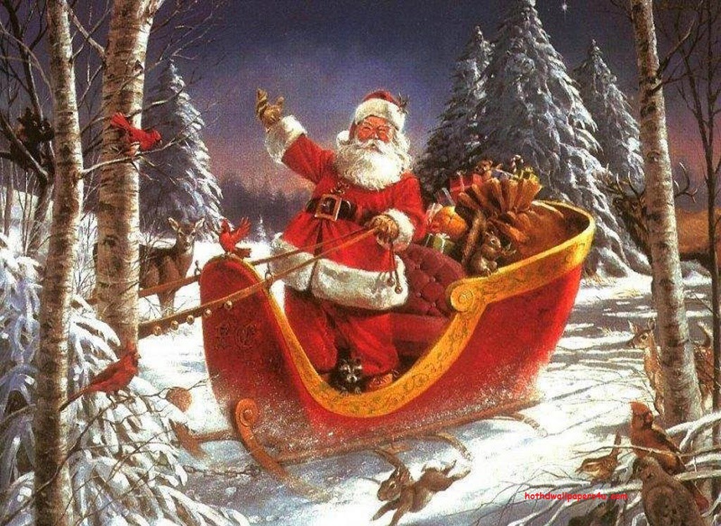 santa wallpaper,santa claus,vehicle,christmas,recreation,tree