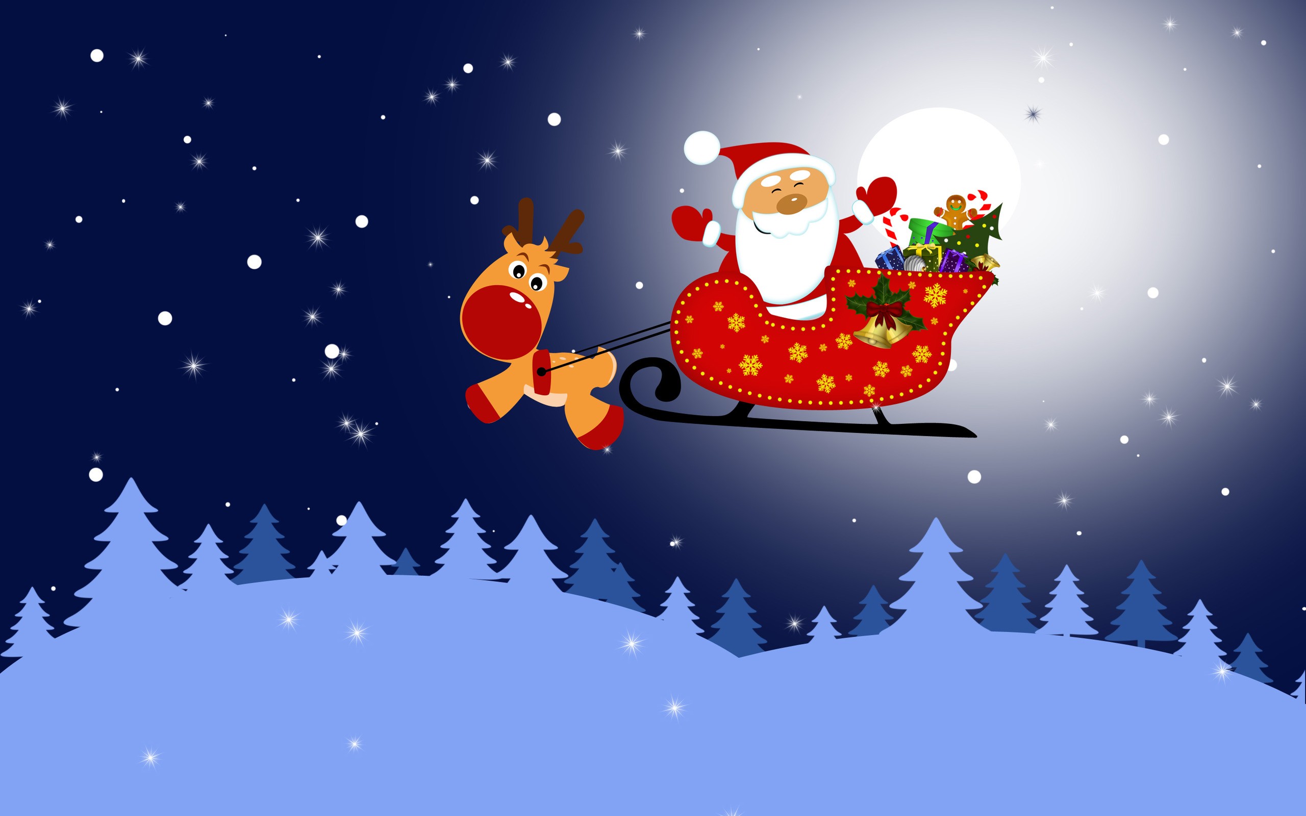 santa wallpaper,santa claus,cartoon,christmas eve,fictional character,winter