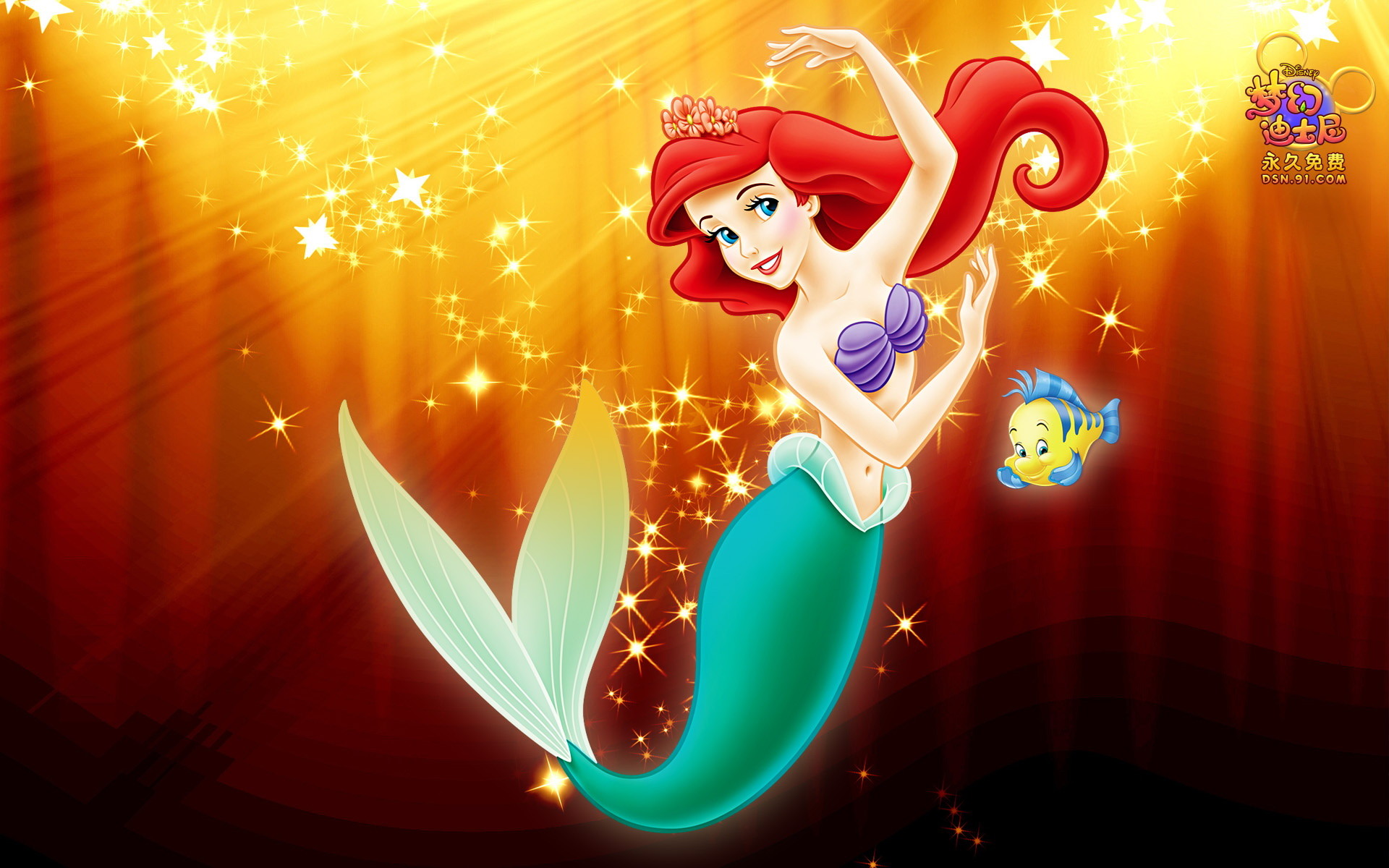 little mermaid wallpaper,cartoon,fictional character,illustration,animated cartoon,animation