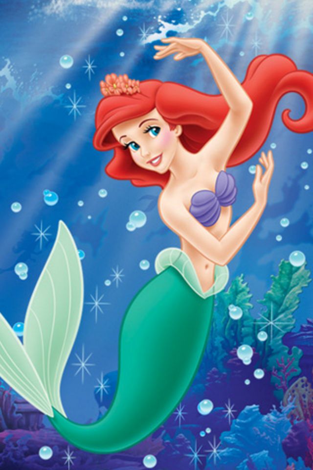 little mermaid wallpaper,fictional character,animated cartoon,cartoon,mythical creature,illustration