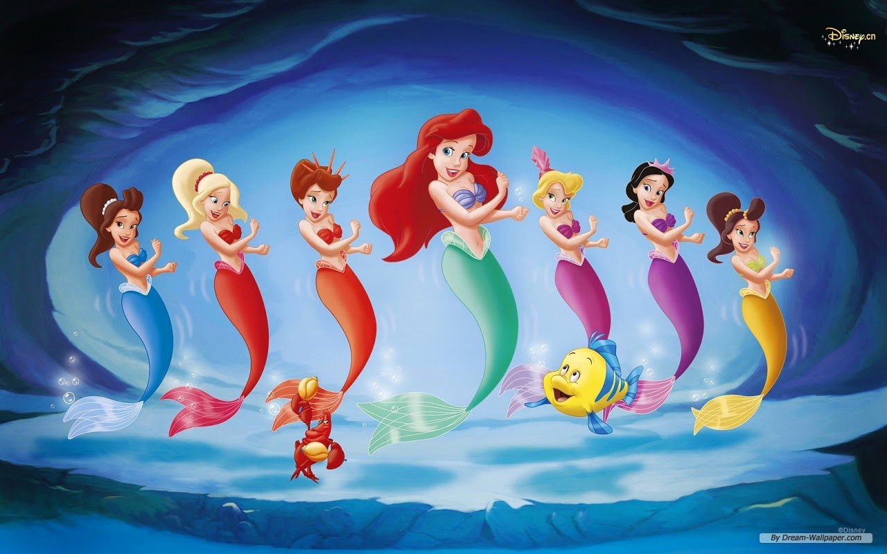 little mermaid wallpaper,animated cartoon,cartoon,animation,fictional character,illustration