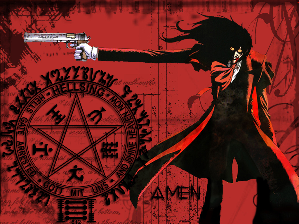 Hellsing Wallpaper Red Cg Artwork Darkness Fictional Character Illustration Wallpaperuse