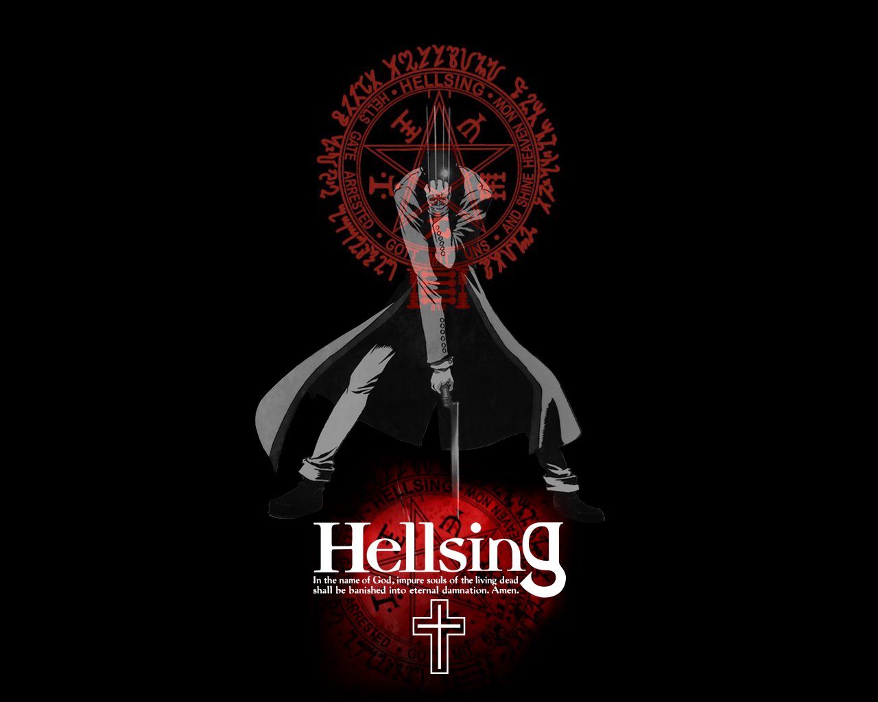 fond d'écran hellsing,conception graphique,affiche,ténèbres,couverture de l'album,animation