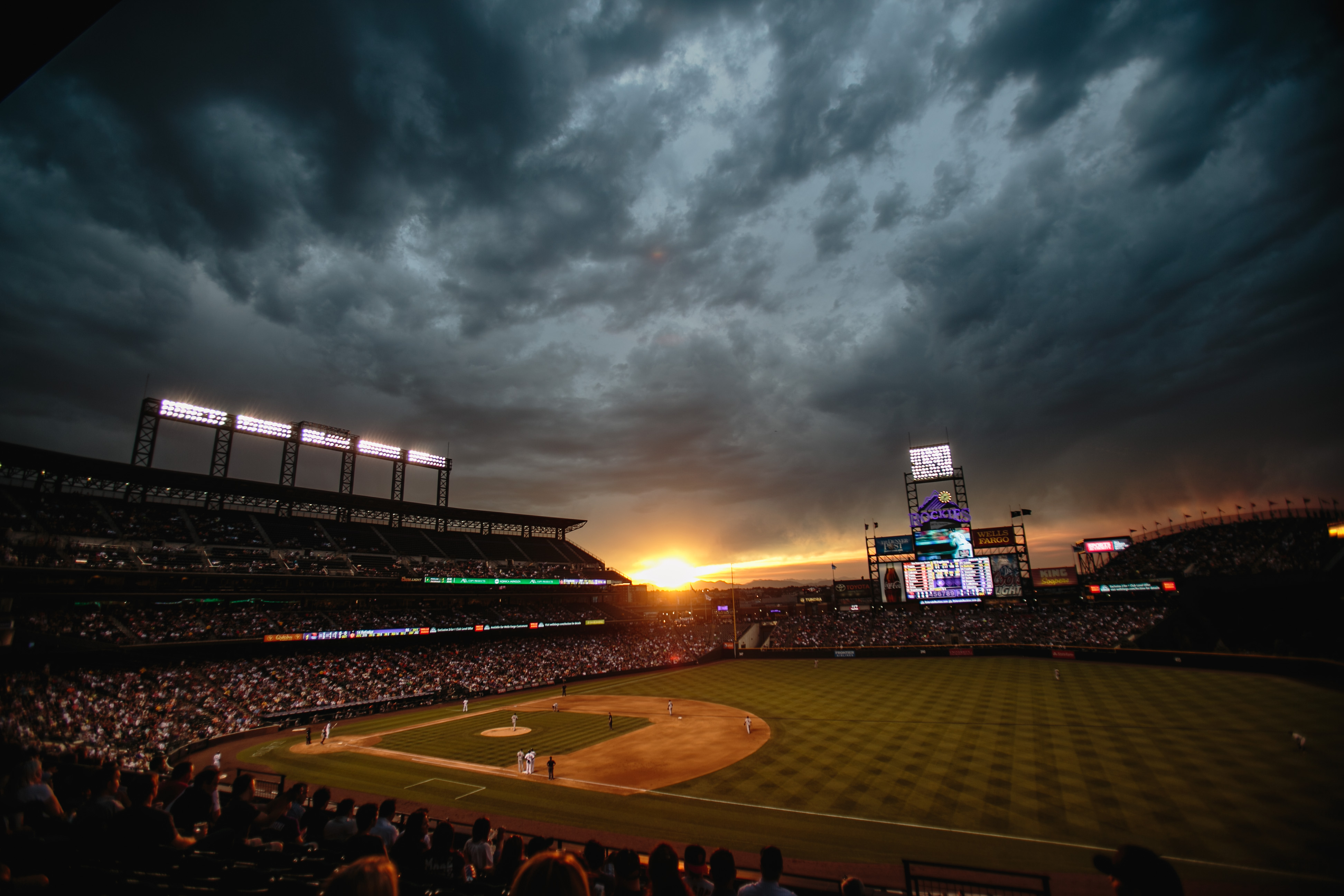 mlb壁紙,スタジアム,雰囲気,空,光,雲