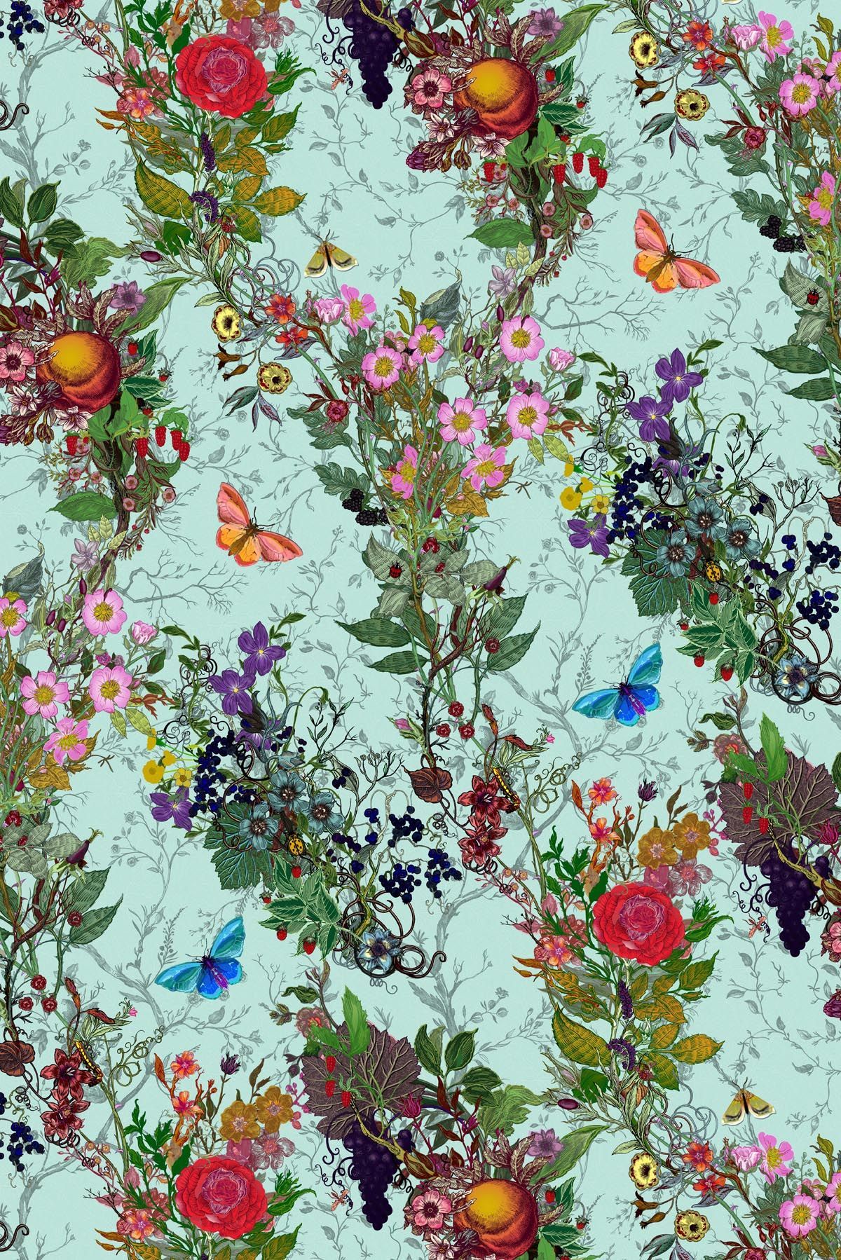 papier peint à motif de fleurs,fleur,plante,fleurs sauvages,textile,art floral