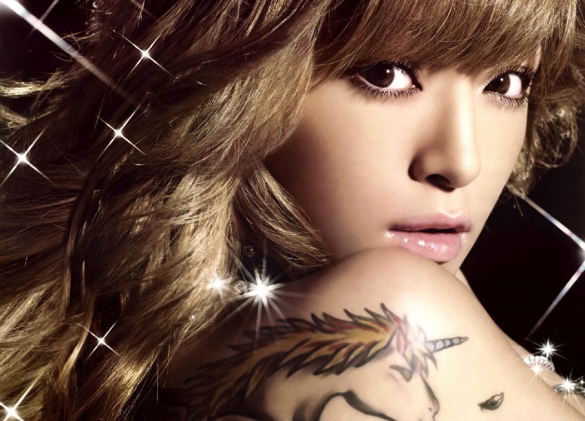 tattoo girl wallpaper,hair,face,hairstyle,beauty,eyebrow