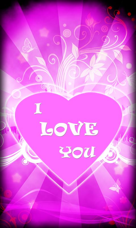 ich liebe dich live wallpaper,lila,rosa,violett,herz,text