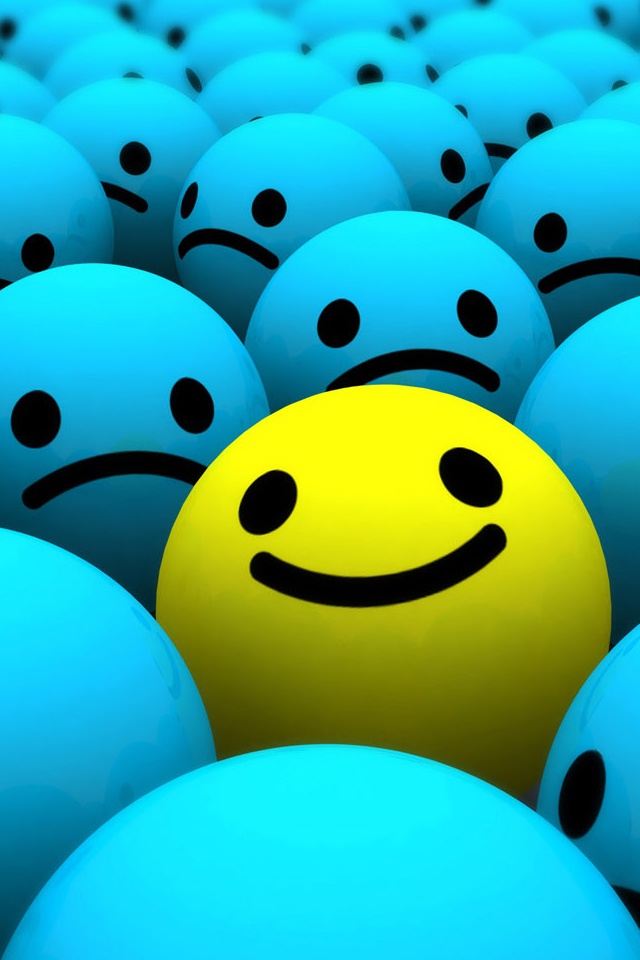 hd wallpaper touch screen mobile,emoticon,blu,sorridi,smiley,giallo